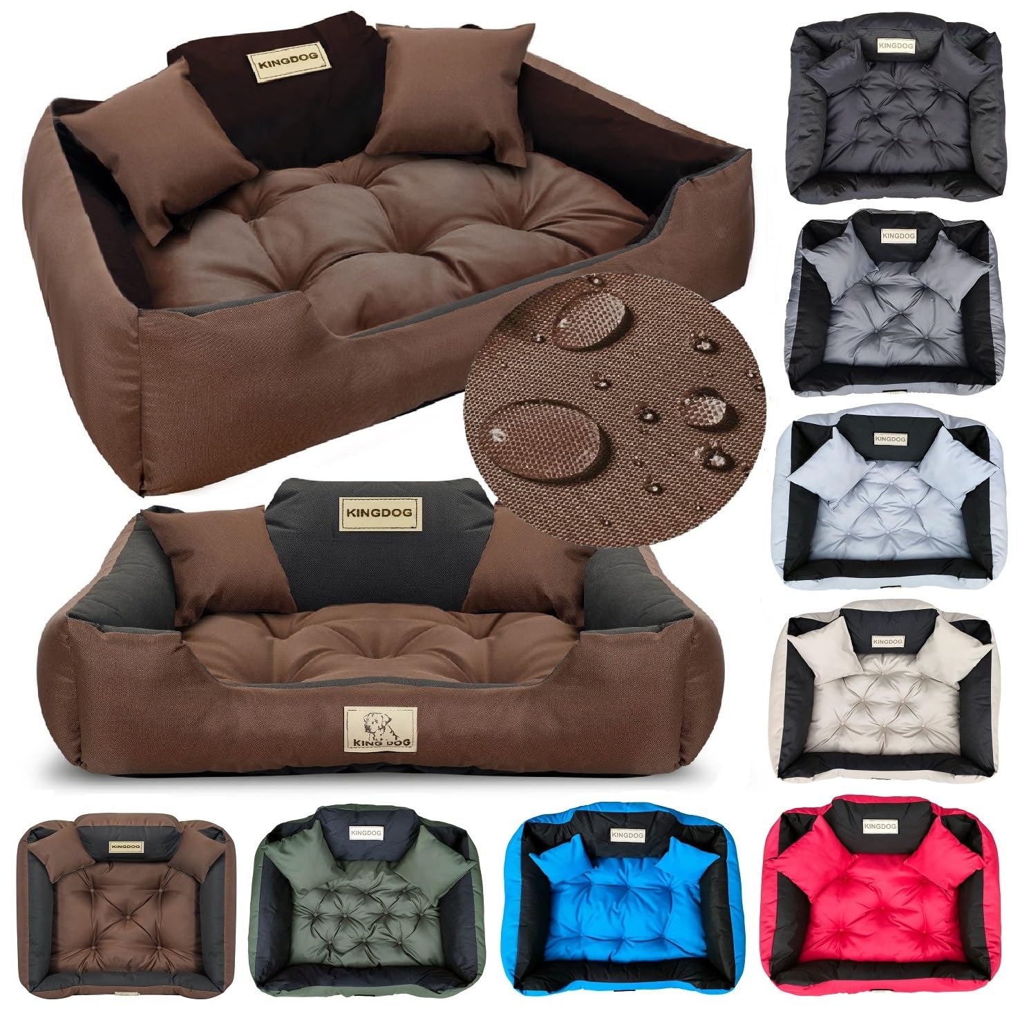 KING DOG Hundebett Große Hunde L 100 × 75 cm Waschbar