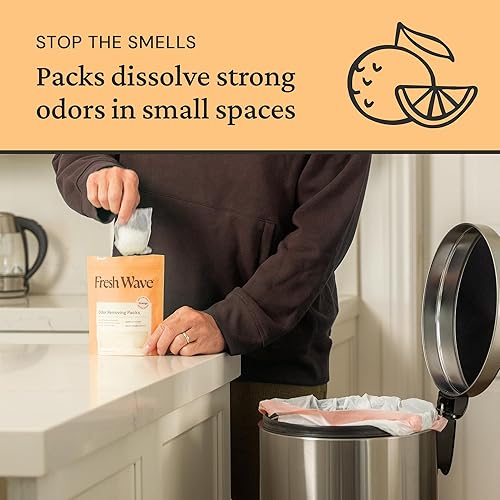 Vista 11 de Fresh Wave Paquetes de eliminación y desodorización de olores de lavanda Bolsa de 6 y estuche Fresh Pod Alivio de olores más seguro
