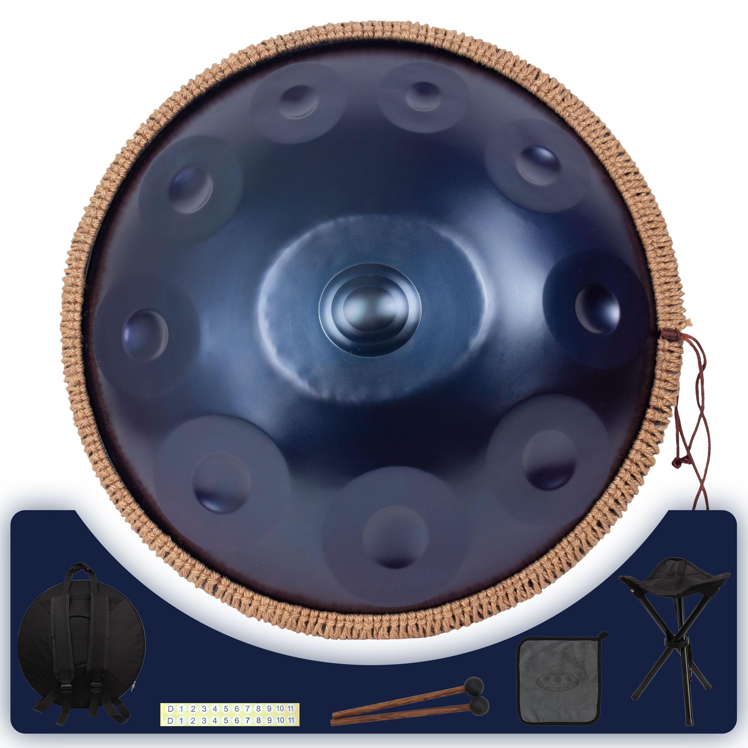 Amazon.com: Amkoskr Handpan 19 inch D Minor Kurd Handpans 10 Notes