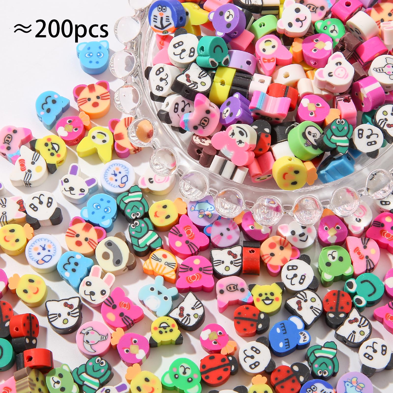 Amazon.co.jp: BERMRO 動物ポリマークレイスペーサービーズ ウサギ 犬 