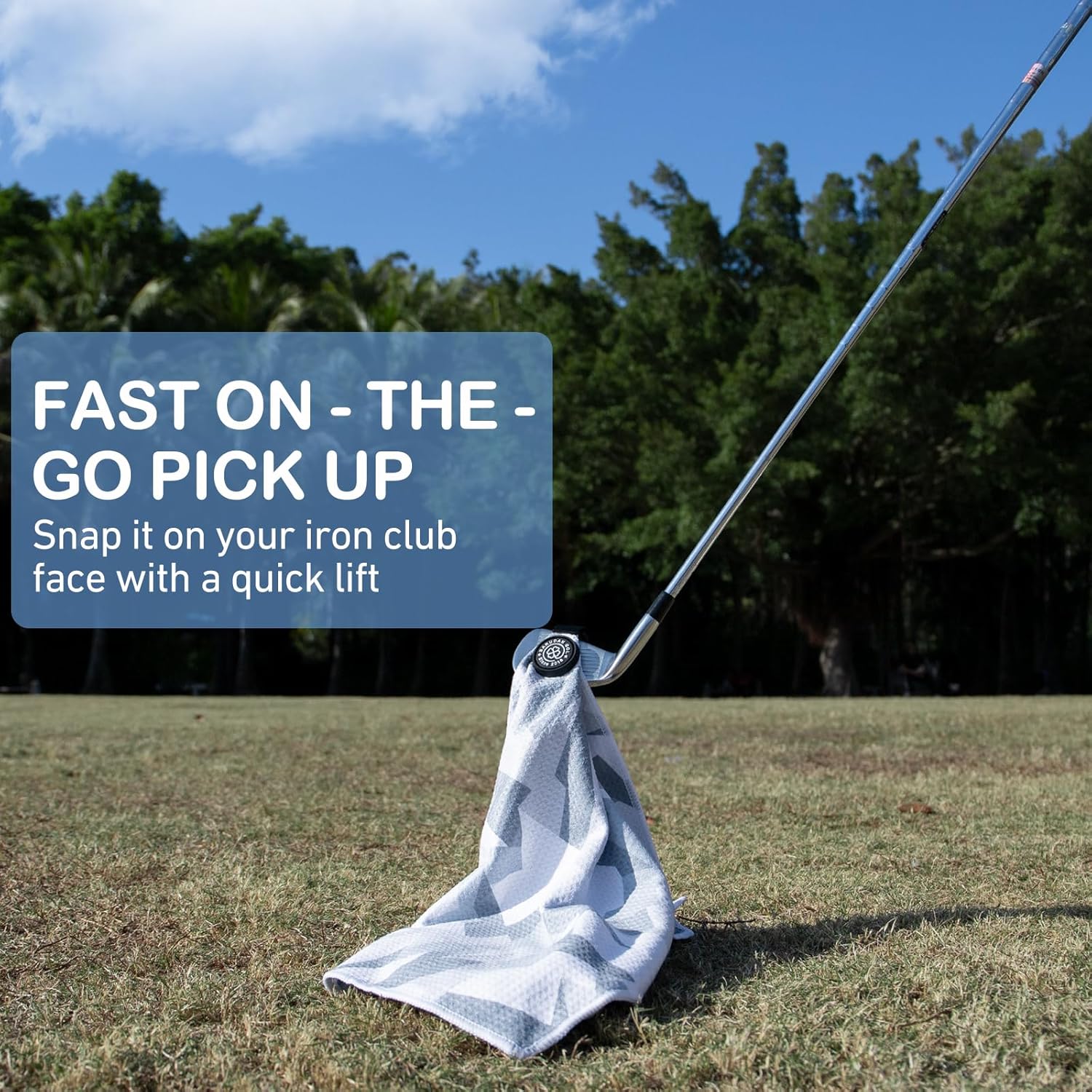 Magnetic Golf Towel for Men Women Golfer - Microfiber Golf Towel Magnet with Waffle Texture - Strengthen Magnet Golf Towels for Strong Hold to Metal Objects (5.Grey Camo) - Image 2