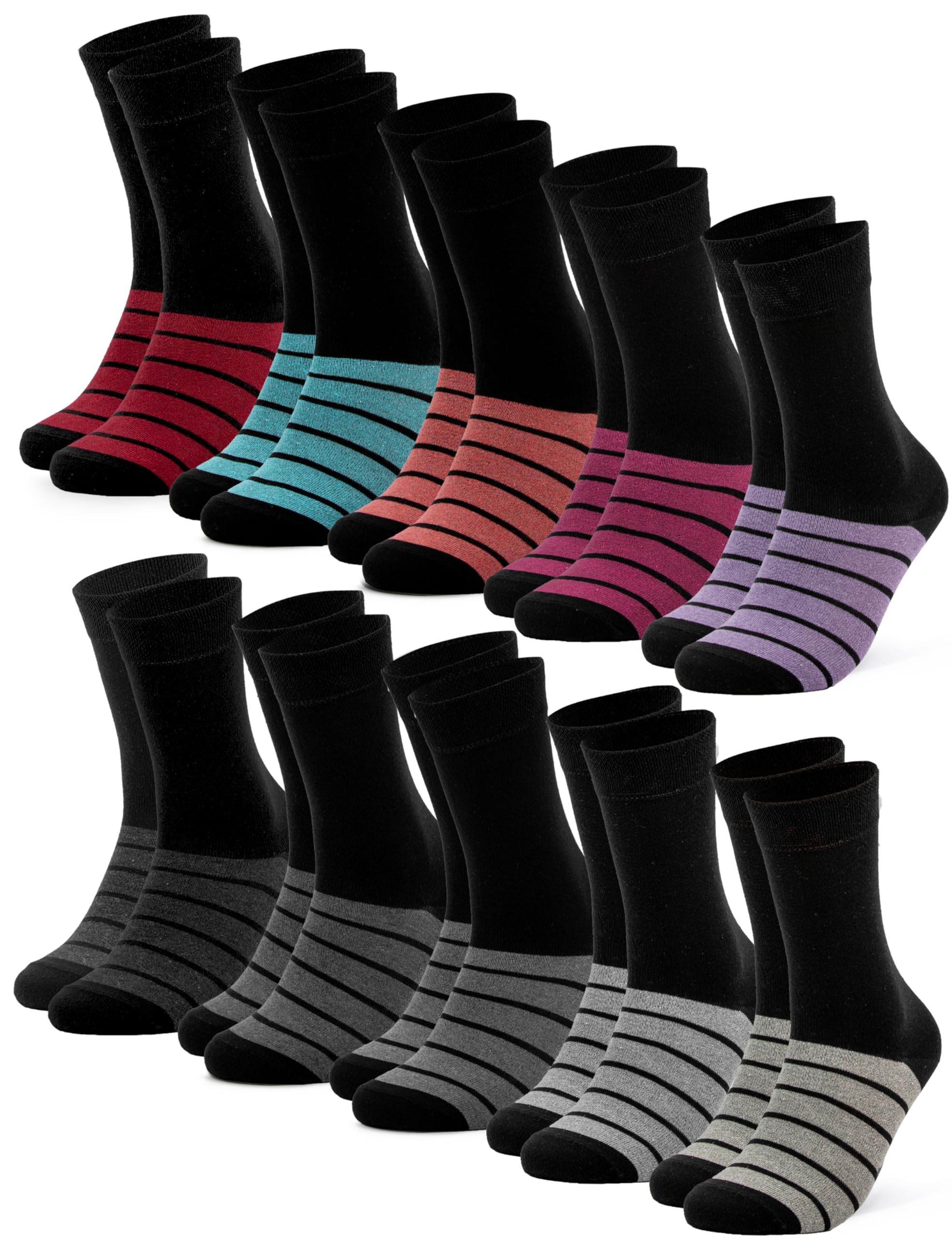 Occulto Damen Farbige Socken 10er Pack (Modell: Laura)