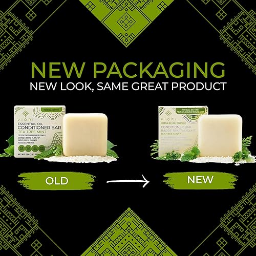 Miniatura 3 de Viori Barra acondicionadora de aceite esencial de menta de árbol de té, hecha con agua de arroz y vitaminas para la salud del cabello, barra