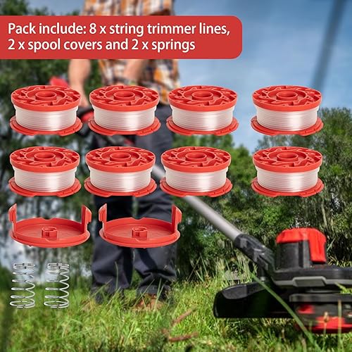 Miniatura 6 de 8 piezas CMZST065 CMZST0653 Línea de carrete de recortadora (0.065 a 30 pies) con 2 cubiertas y 2 resortes - Compatible con Craftsman CMCST900