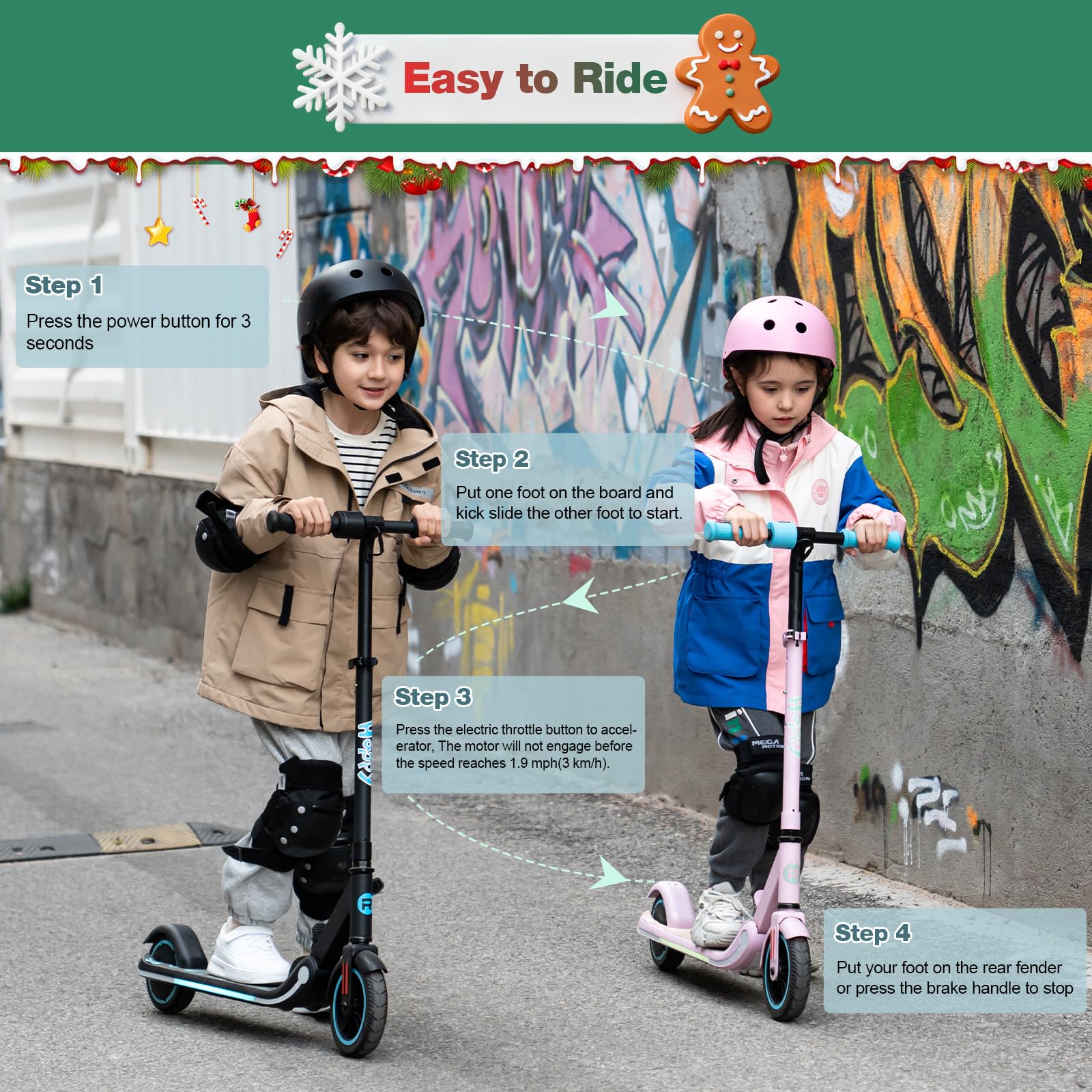 RCB Monopattino Elettrico per Bambini 6-12 Anni, Motore 150W - Max 16 Km/h - Luce LED Arcobaleno - Pieghevole - Display a LED - Velocità e Altezza Regolabili, Regalo per Bambini ed Adolescenti