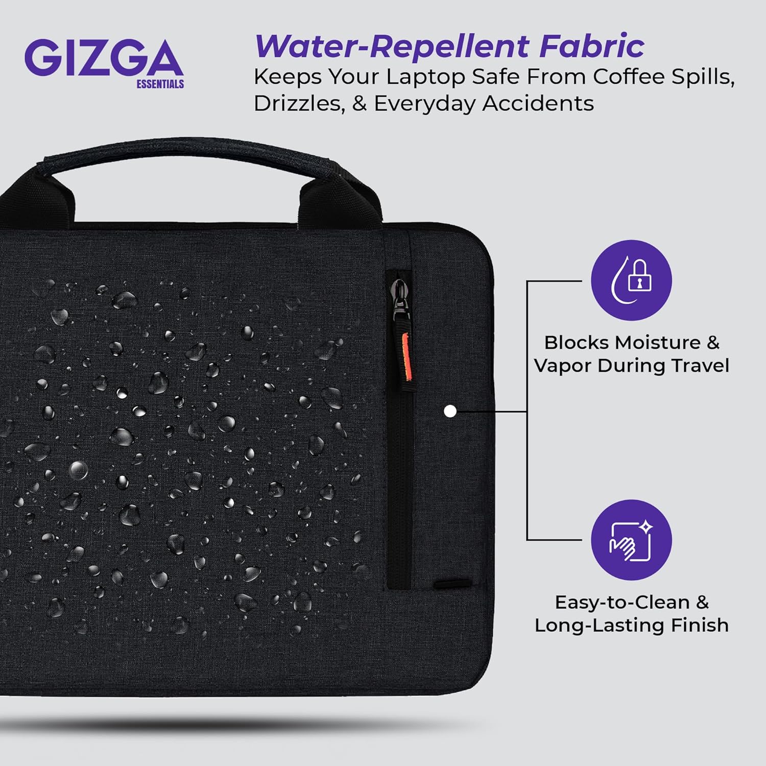 Gizga Essentials 13.3 Inch Laptop Sleeve Case Cover Pouch Bag with Handle & Front Pocket| Slim & Water-Resistant Nylon Fabric with Shockproof Foam Padding, Soft Lining & Premium Zipper Closure (Black) 44 81jwMoCWLOL. SL1500