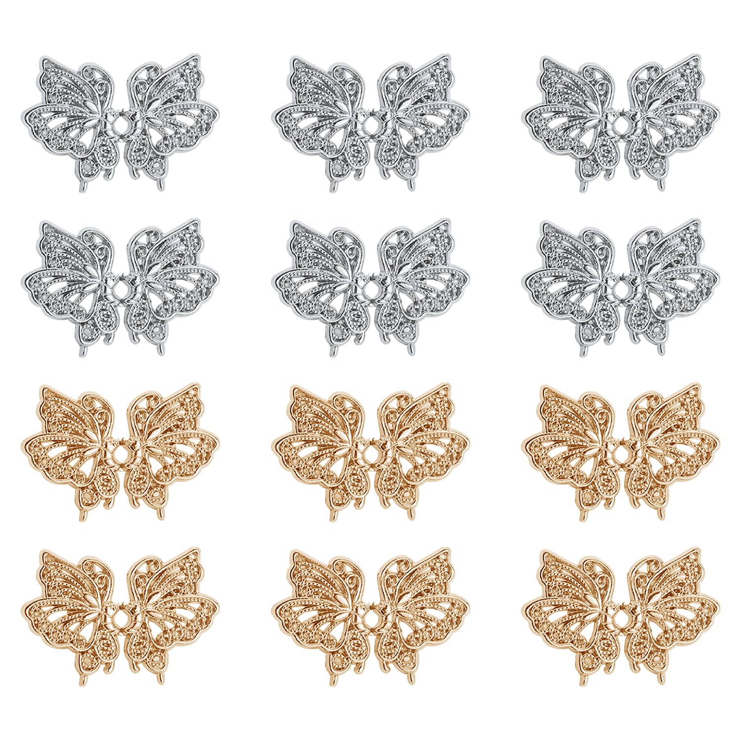 RNFKSU 12 Pieces Of Butterfly Waist Buckles, Clothing Adjustment Buckles, Jeans Buttons, Waist Decoration Buckle, Women'S Clothing Accessories.