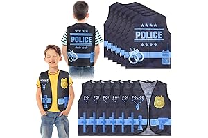 Hicarer 12 Pcs Kids Police Costume Vests, Perfect for Police Birthday Parties and Costume Events