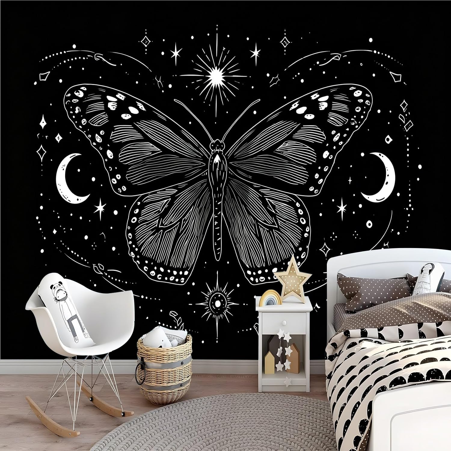 Carta da parati effetto 3D Farfalla 250 x 175 cm Murale Non Tessuto Arte Astratta Fotomurale Stampa HD Moderna Poster Per Soggiorno E Camera Da Letto Design 2M1501