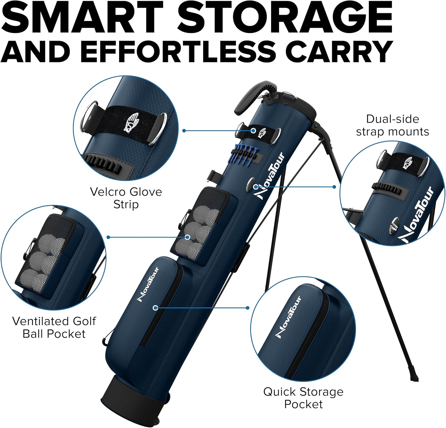 Par 3 Golf Bag, Ultra Lightweight, Small Golf Bag for Par 3 and Executive Courses