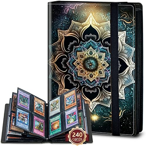 Rossy Carpeta para tarjetas de 4 bolsillos, soporte para álbum de coleccionista de tarjetas de intercambio de 240 tarjetas de doble cara, soporte de