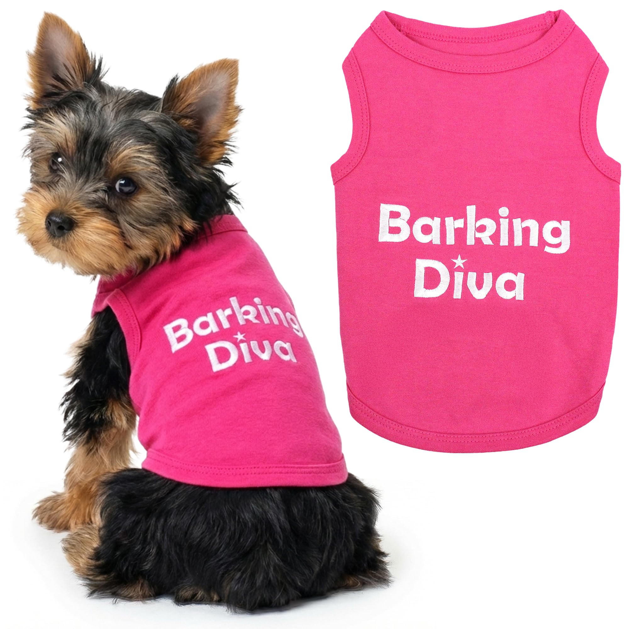 T-shirt pour chien Diva d'Aboyer XS : vêtement canin contre aboiement pour petit chien