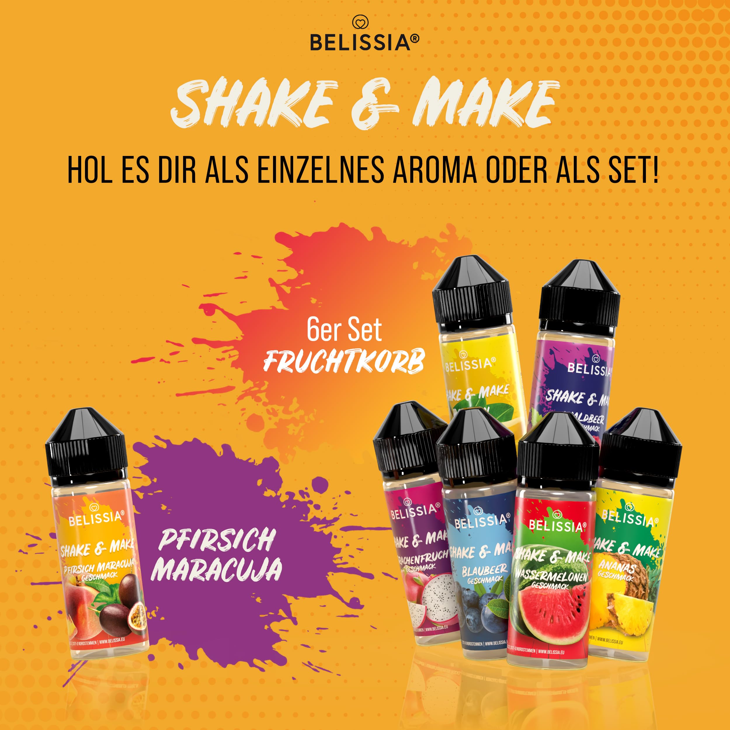 Belissia Shake and Make - Geschmack Cappuccino - Hochdosiertes Lebensmittel Aroma 10ml mit praktischer Schüttelflasche zum mischen. Für Lebensmittel, Kochen, Backen, Hobby, Raumerfrischung uvm.
