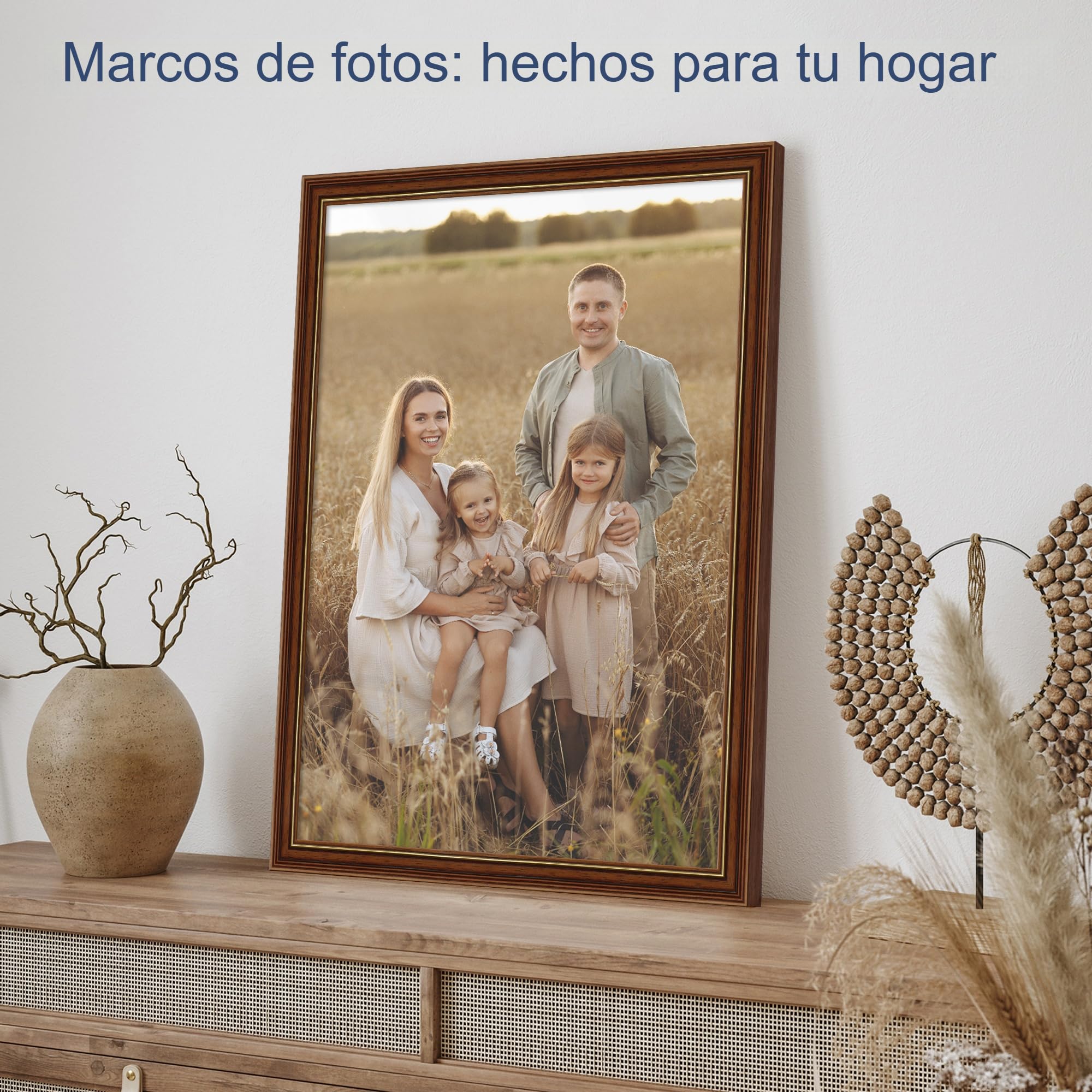 WANDStyle Marcos de fotos A3 vintage, Marco marrón para cuadro y poster, Marcos para cuadros 30x42 cm, Marco fotos A3 madera, Portaretratos de pared, Picture Frame H182 - Made in Germany
