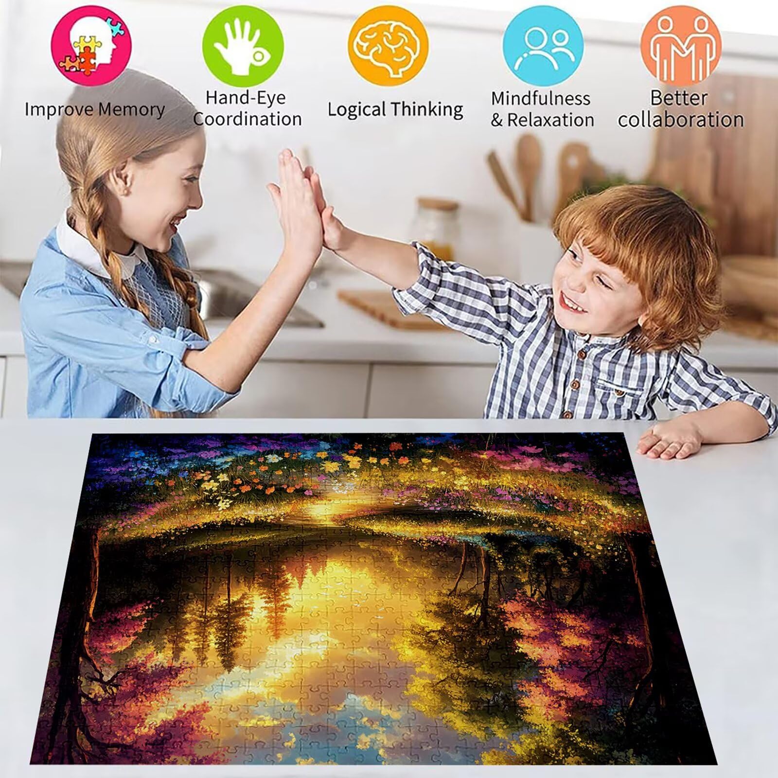 Puzzle 3000 elementów leśnych puzzle dla dorosłych kwiaty 122 x 81 cm Unikalne rzemiosło klasyczne 3D drewniane układanki do rodzinnych gier aktywnych, układanka do samodzielnego wykonania nawet do