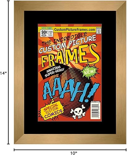 Miniatura 5 de Marco de cómic de bronce mate para cómics publicado entre 1956 y 1970 (marco de madera maciza de cómic de la edad dorada) hecho para exhibir 1 cómic