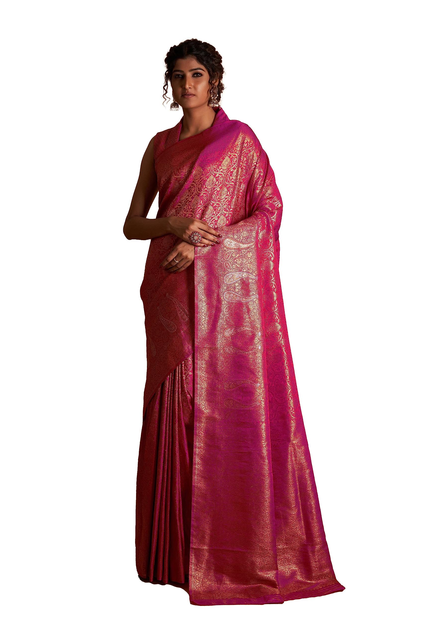 Vardha Sarees for Women Indian Banarasi Art Silk Woven Saree | Rakhi Diwali Gift Sari With Unstitched Blouse