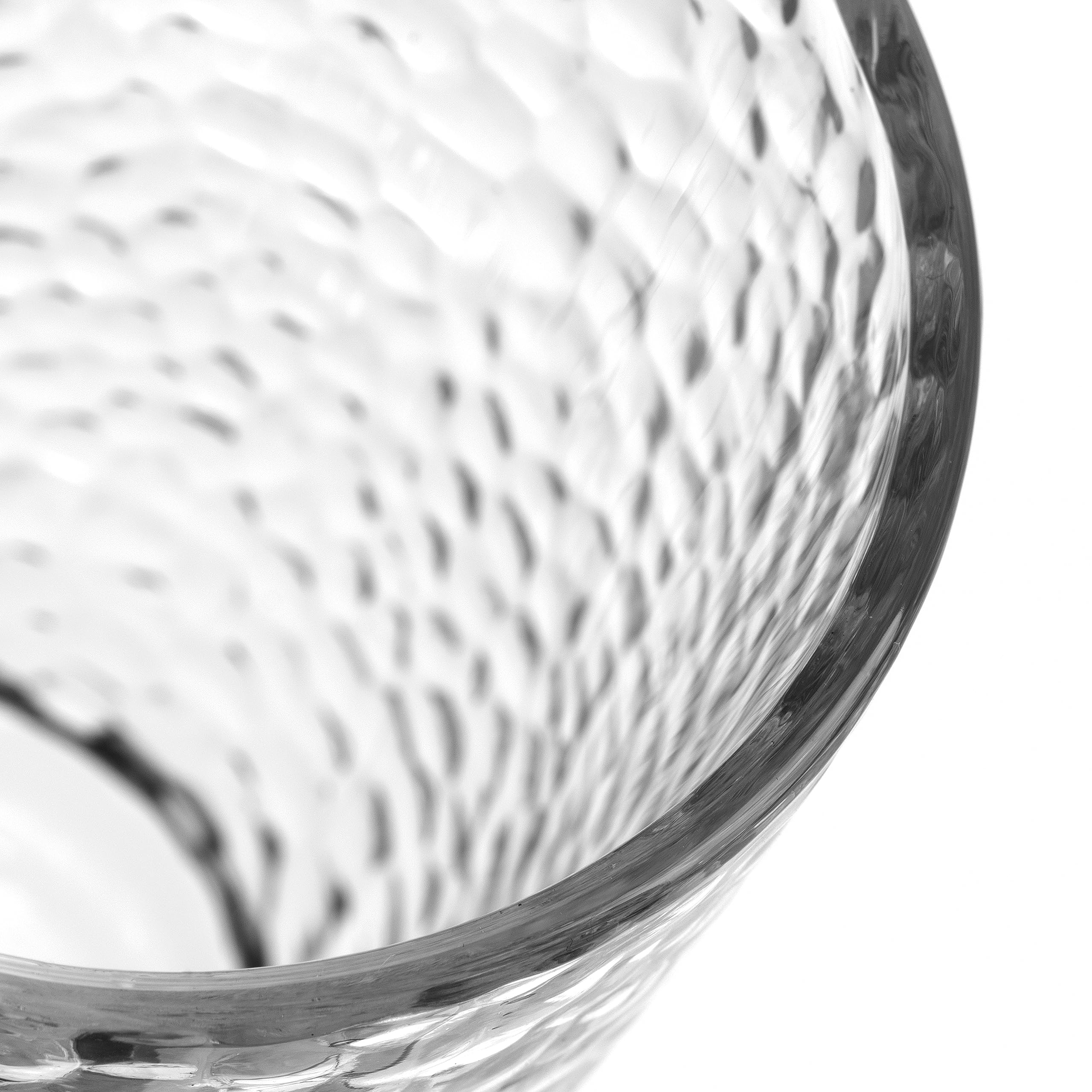 Leonardo Matera 077408 Lot de 4 verres à boire en verre de qualité supérieure aspect martelé Capacité 340 ml Passe au lave-vaisselle Robuste Transparent