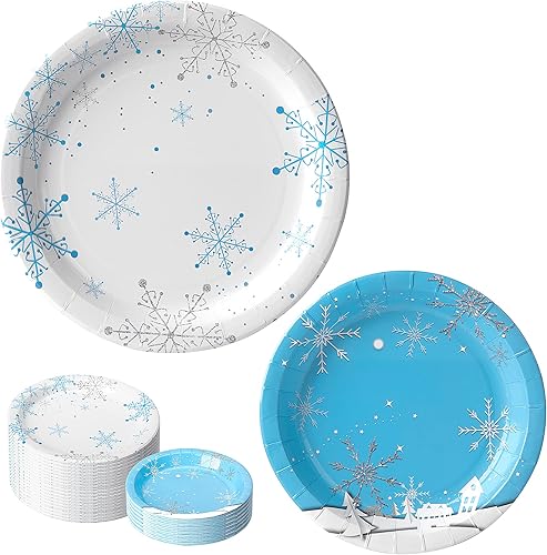 32 platos de cena de Oktoberfest de 9 y 7 pulgadas, platos de postre decorativos desechables para el Oktoberfest, platos de fiesta de papel azul y