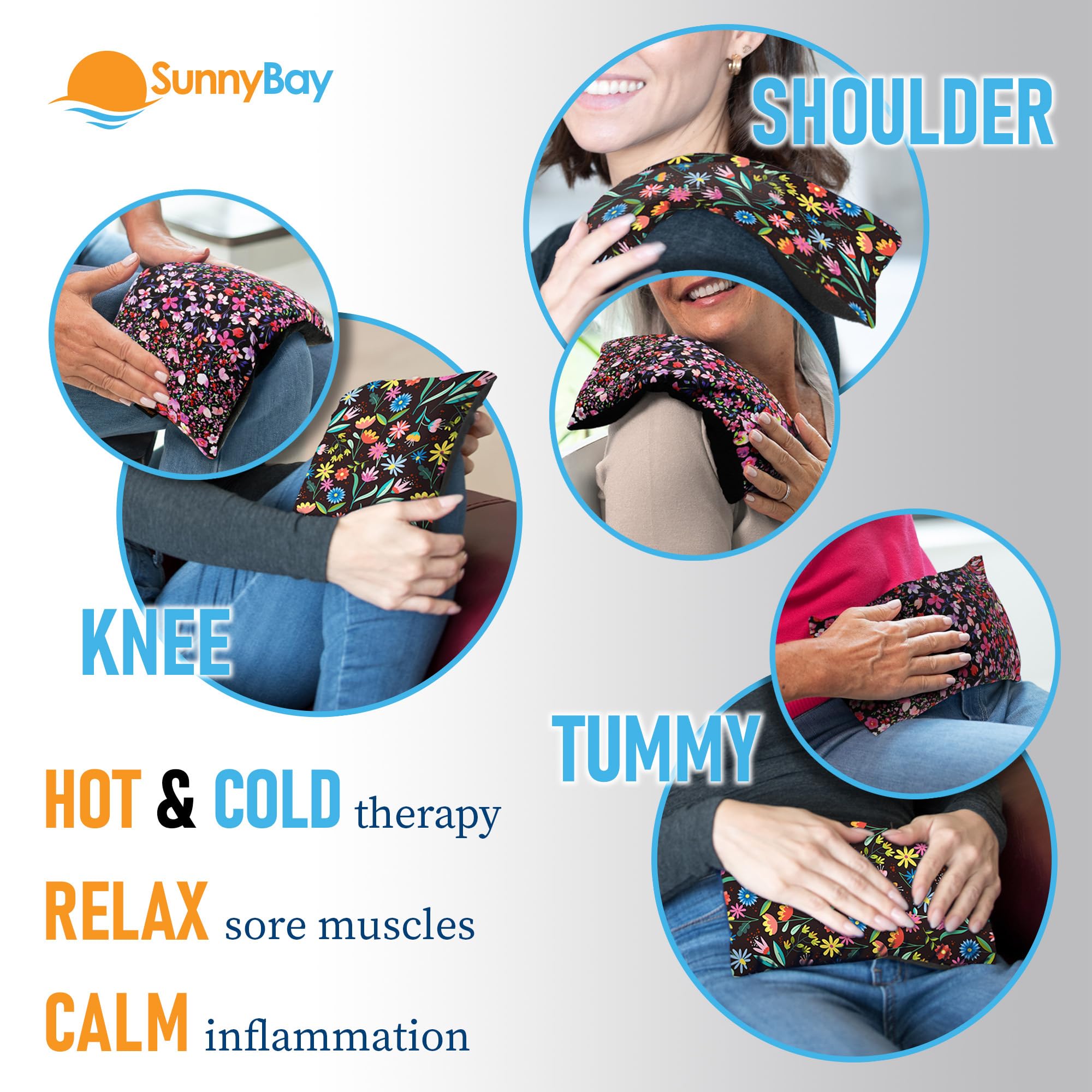 SunnyBay Almohadilla térmica pequeña para microondas, versátil para microondas para cuello y hombros para dolor de espalda y más, almohadilla de forro polar de algodón de calor húmedo, 6 x 11