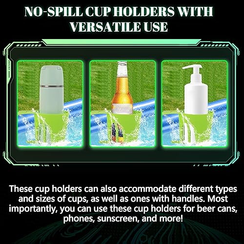 Miniatura 27 de TonGass Paquete de 6, portavasos blancos para piscinas sobre el suelo, compatibles con piscina sobre el suelo con barra superior redonda de 2