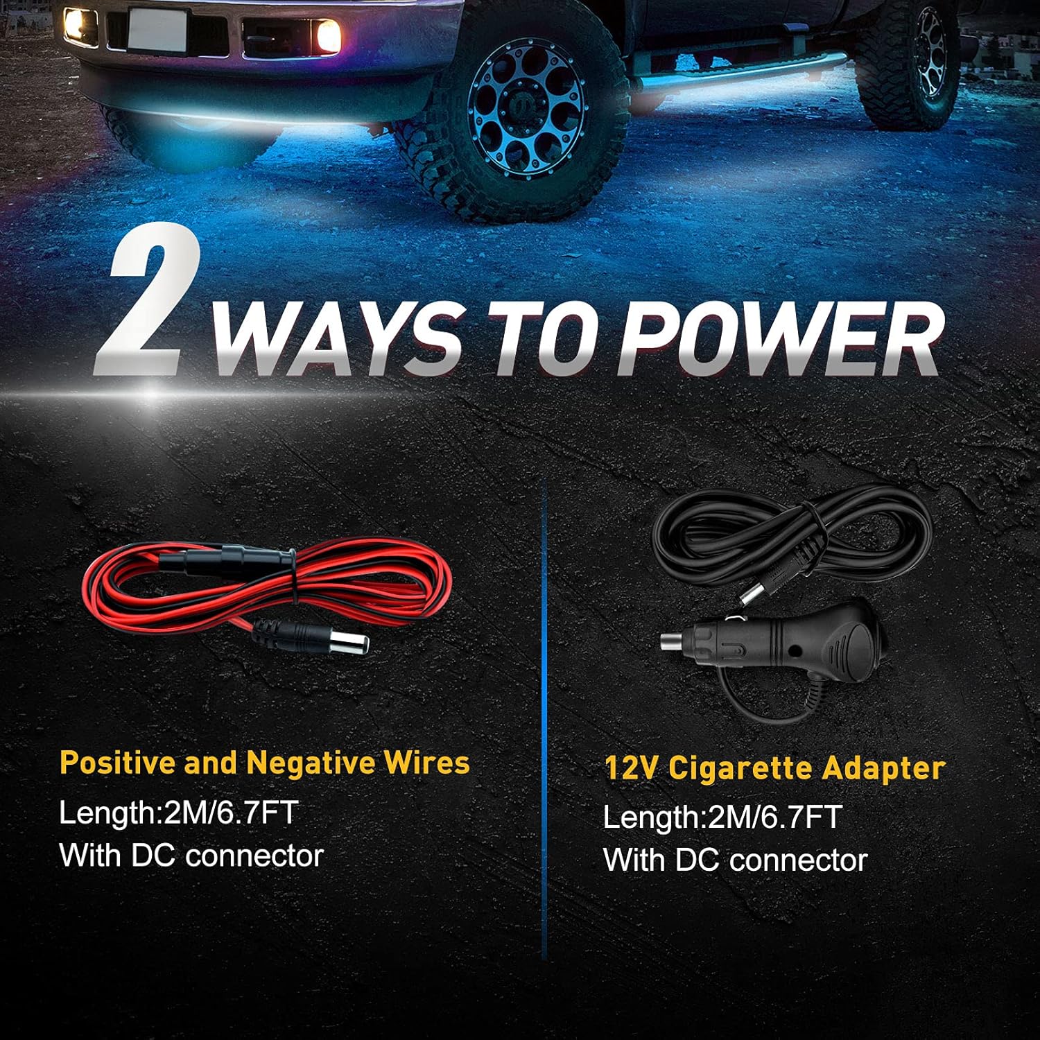Car Underglow LED Light, Music Sync, Over 1000 DIY Modes, IP68 Waterproof,300 LEDs, RGB 16 Million Colors Dream Color Chasing, App Bluetooth Control, 6 Pcs Exterior Strip Lights Kit, DC 12V