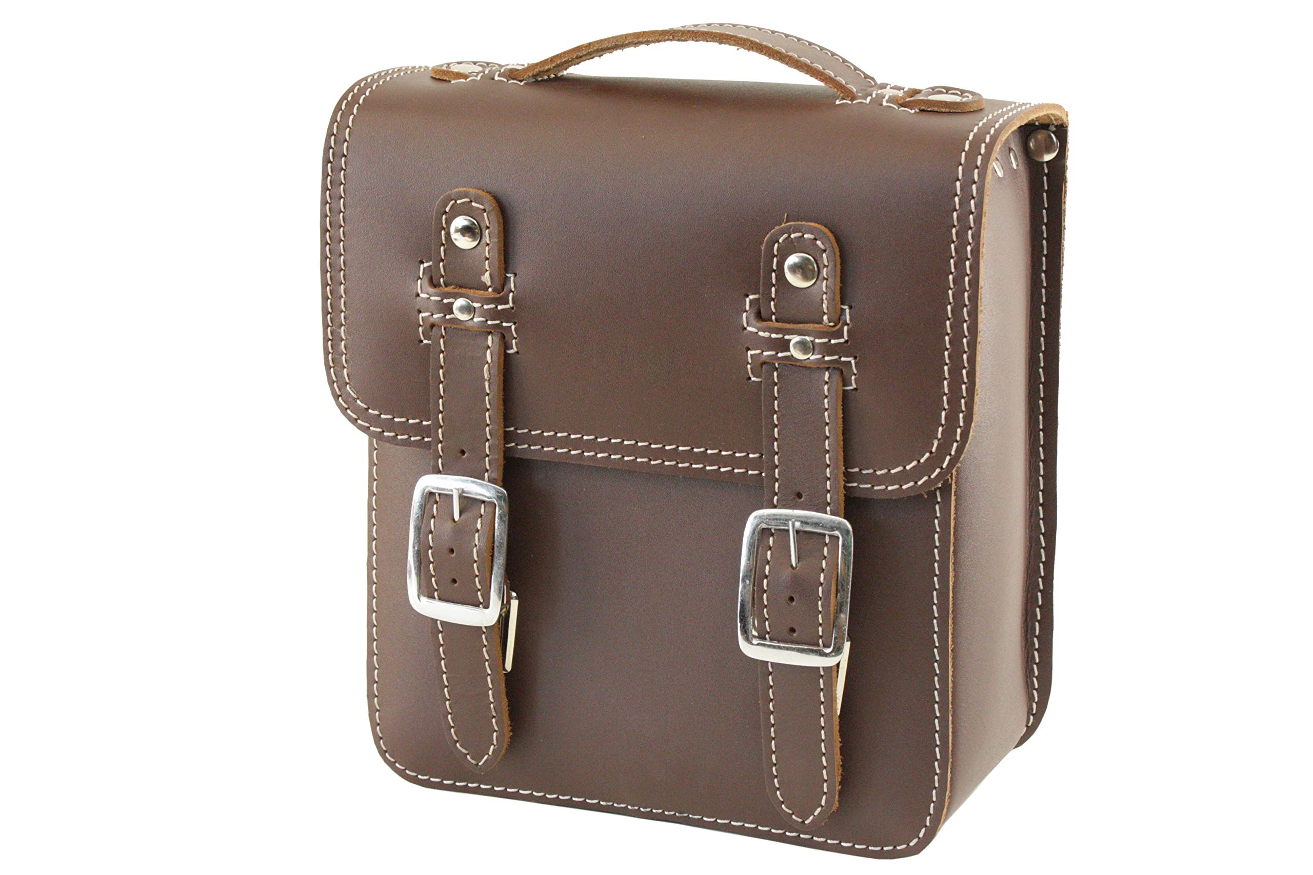 Small Leather Rear Bag With Quick Release Pannier Rack