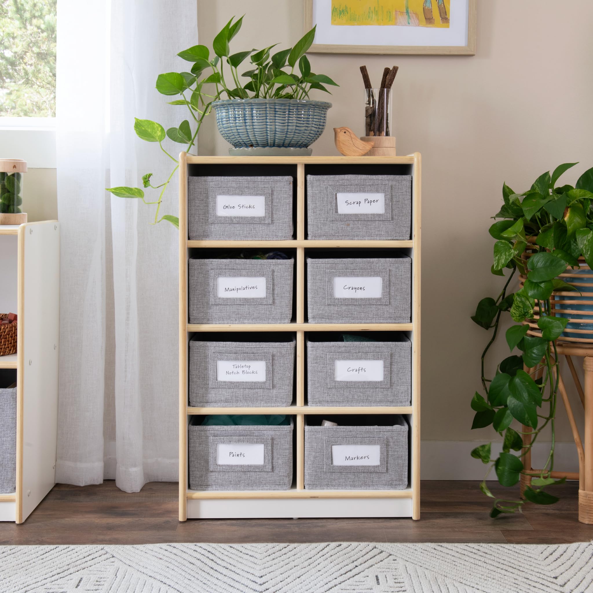 Amazon.com: Guidecraft EdQ Cubby Toy Storage Organizer w/ 8 Fabric
