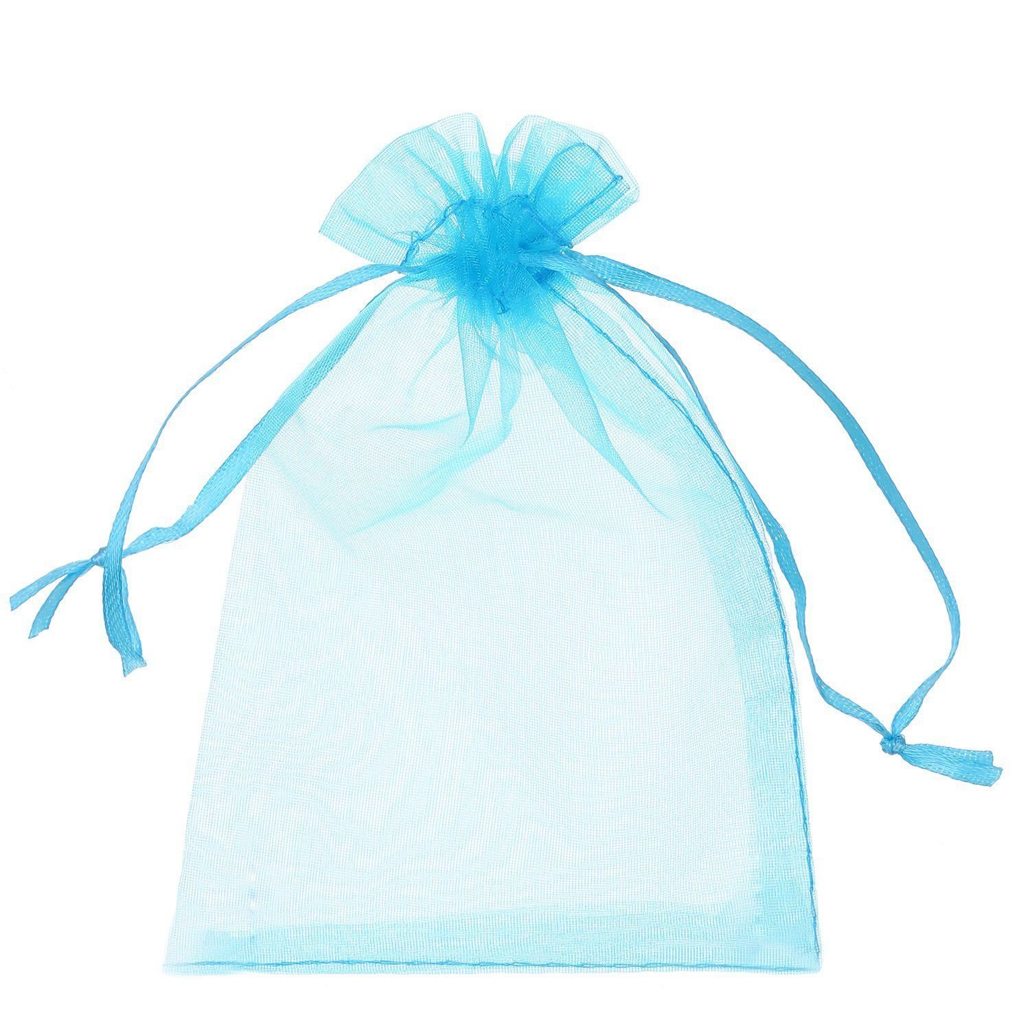 Bezall 50 Sacchetti Regalo In Organza Con Coulisse Per Gioielli E Caramelle Per Natale Matrimoni E Feste 6x8 Azzurro Cielo~p113752175