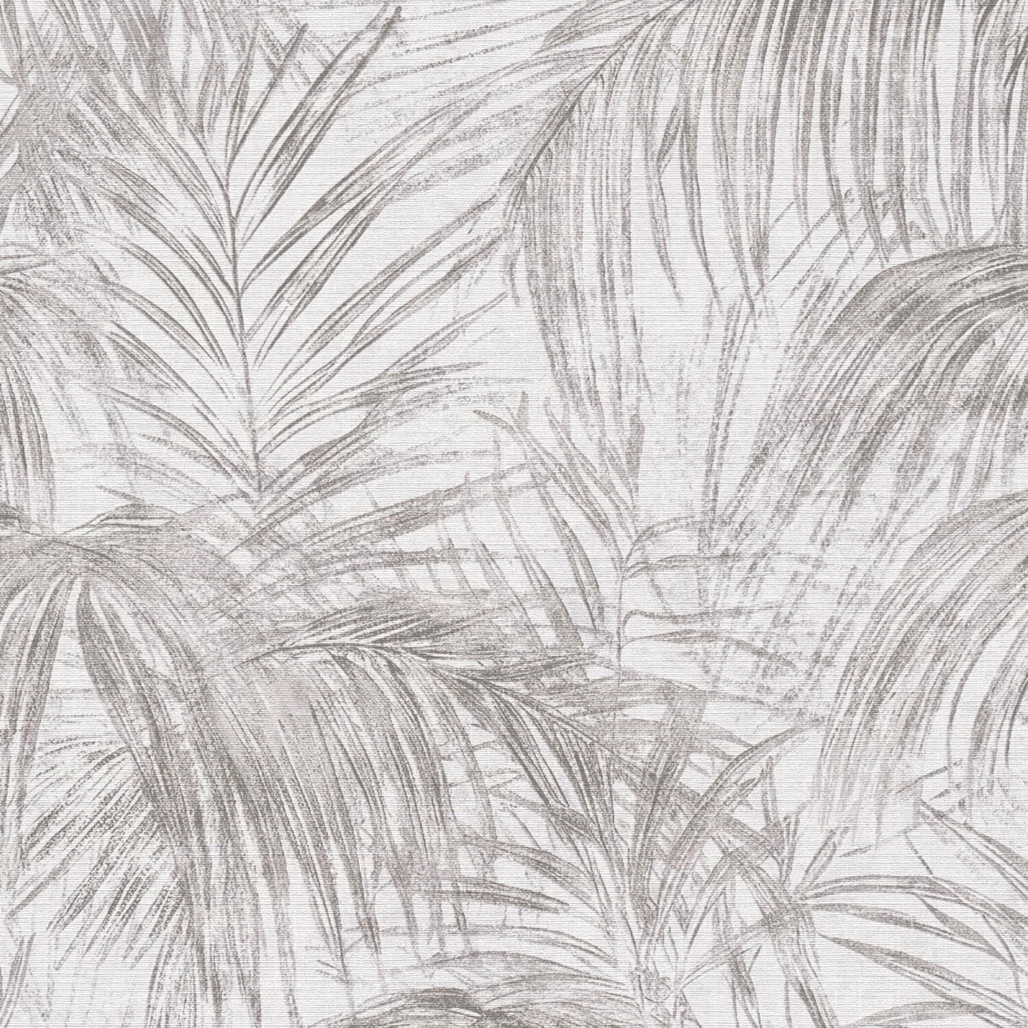 Papel pintado palmeras Profhome no tejido de alta gama en tonos negro y gris
