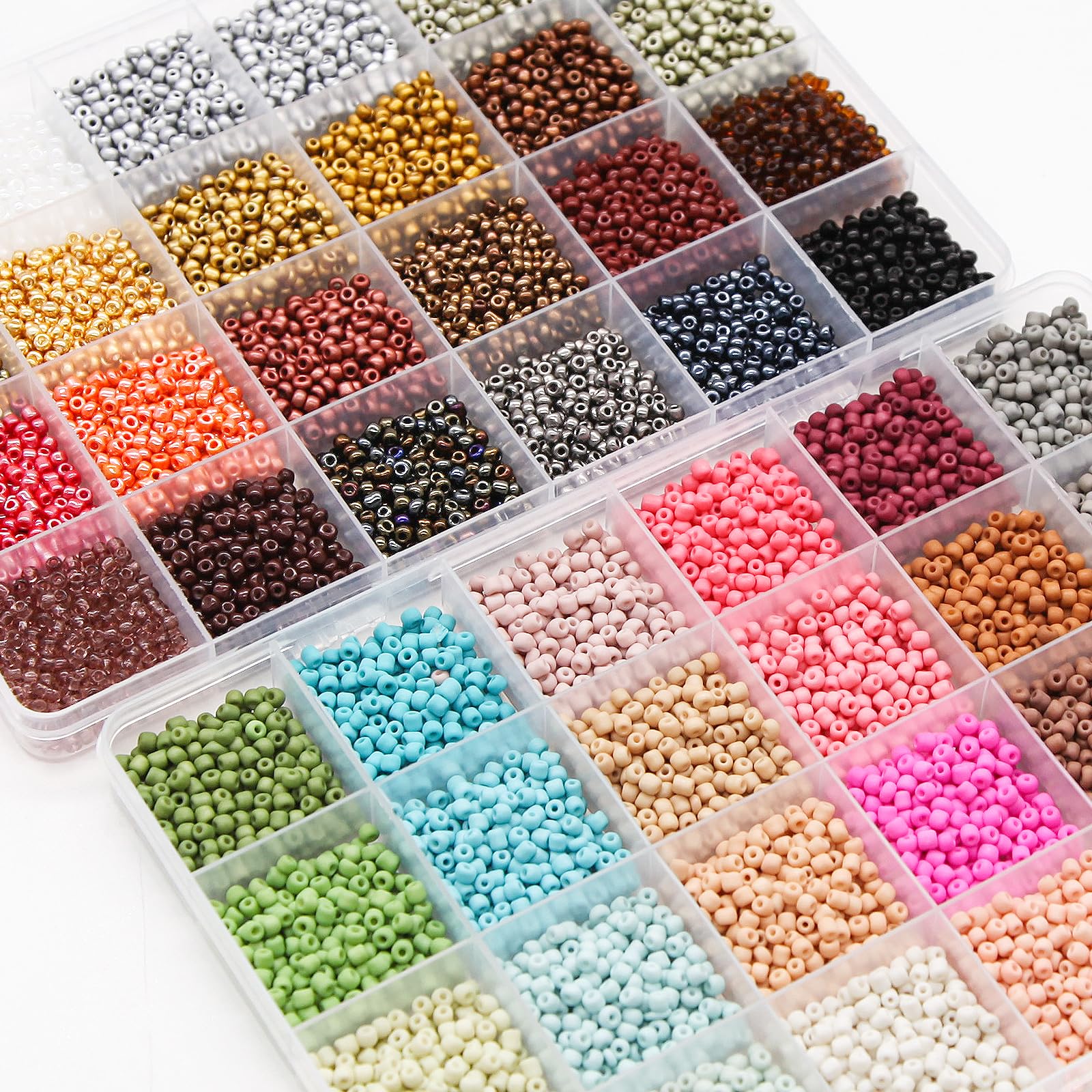 Prettme 3360 perline da 4 mm, per bracciali, 6/0 perline di vetro da infilare, pony, perline fai da te, collane, orecchini, creazione di gioielli e artigianato