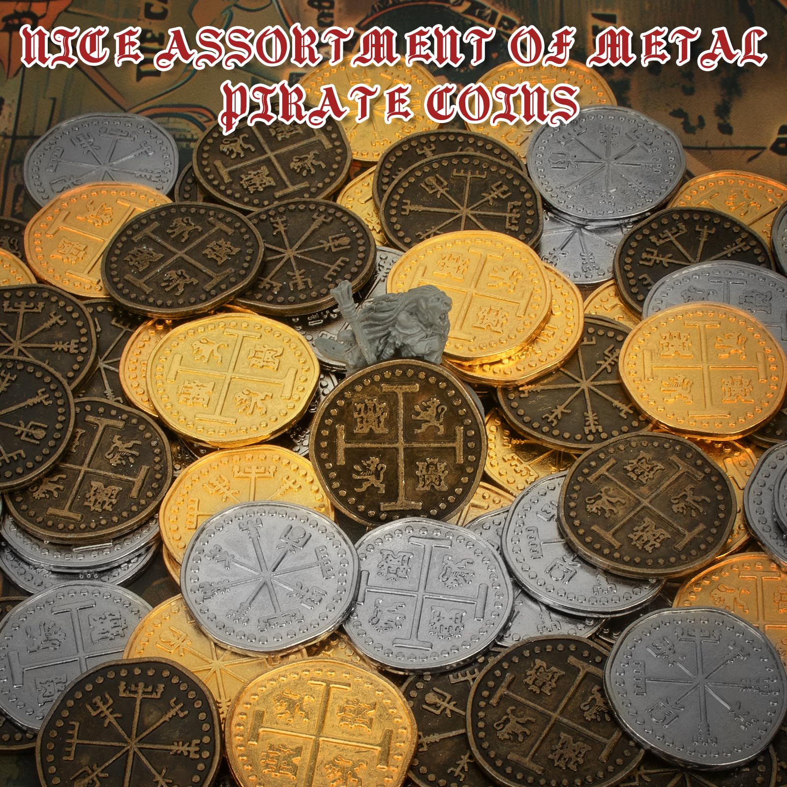 50 pezzi DND Fantasy metallo oro monete e custodia in pelle per tavolo Dungeons & Dragons novità gioco accessori