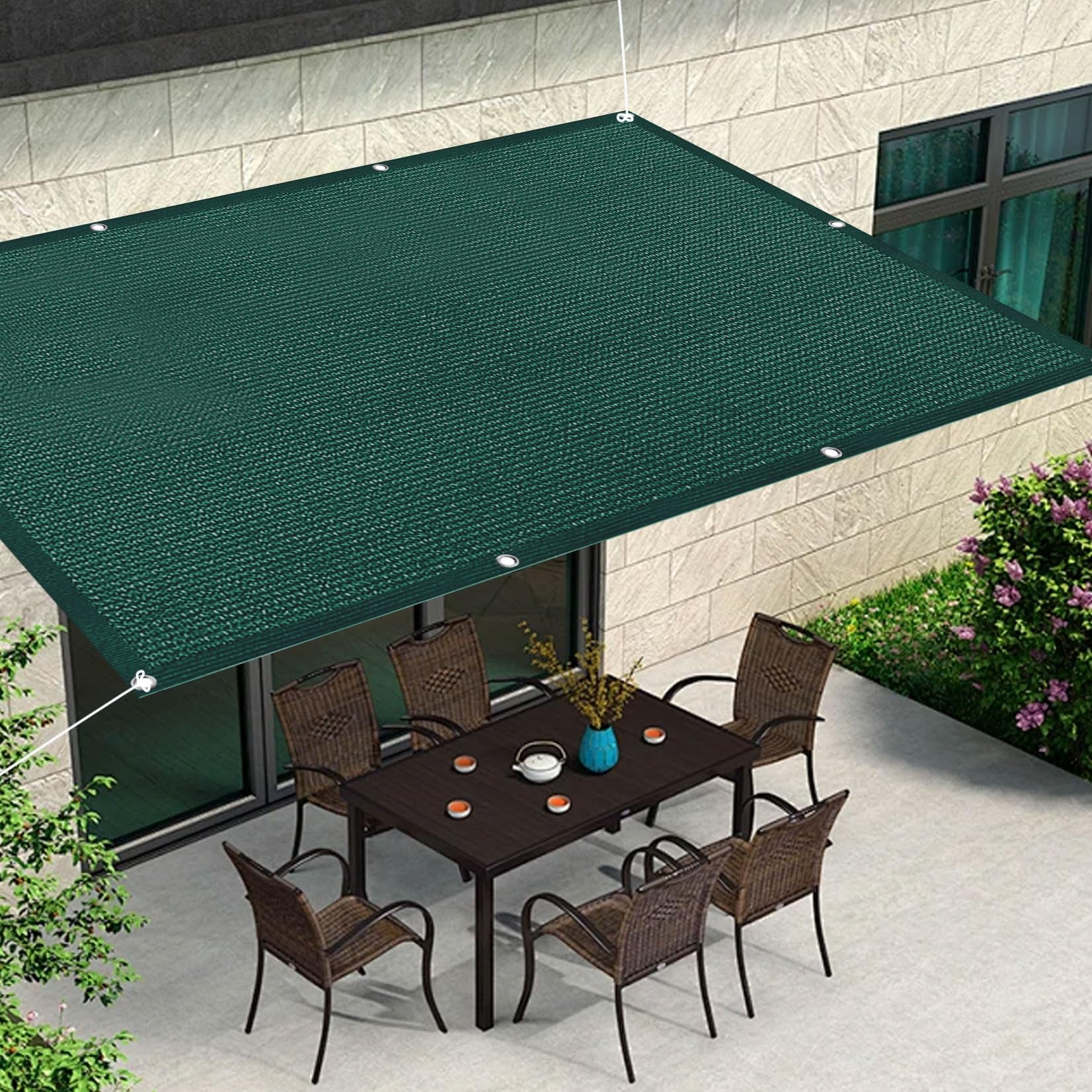 Toile ombrage respirante pour grand jardin et terrasse au frais tout l'été