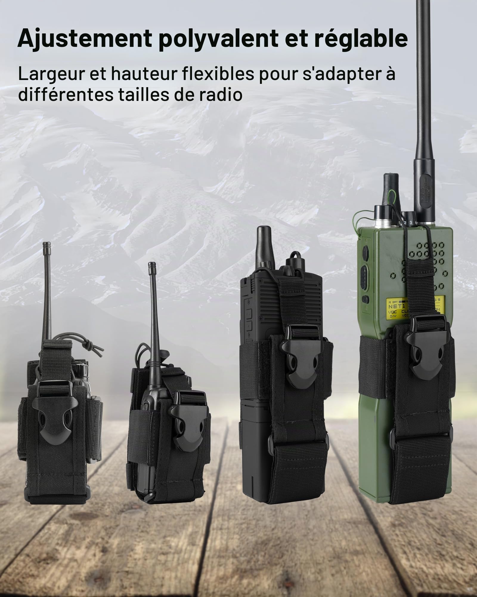 VIPERADE Sacoche pour Talkie-walkie Molle - Support pour Appareil Radio - Réglable - pour Gilet, Talkie-walkie - pour Ceinture - Multifonctionnel