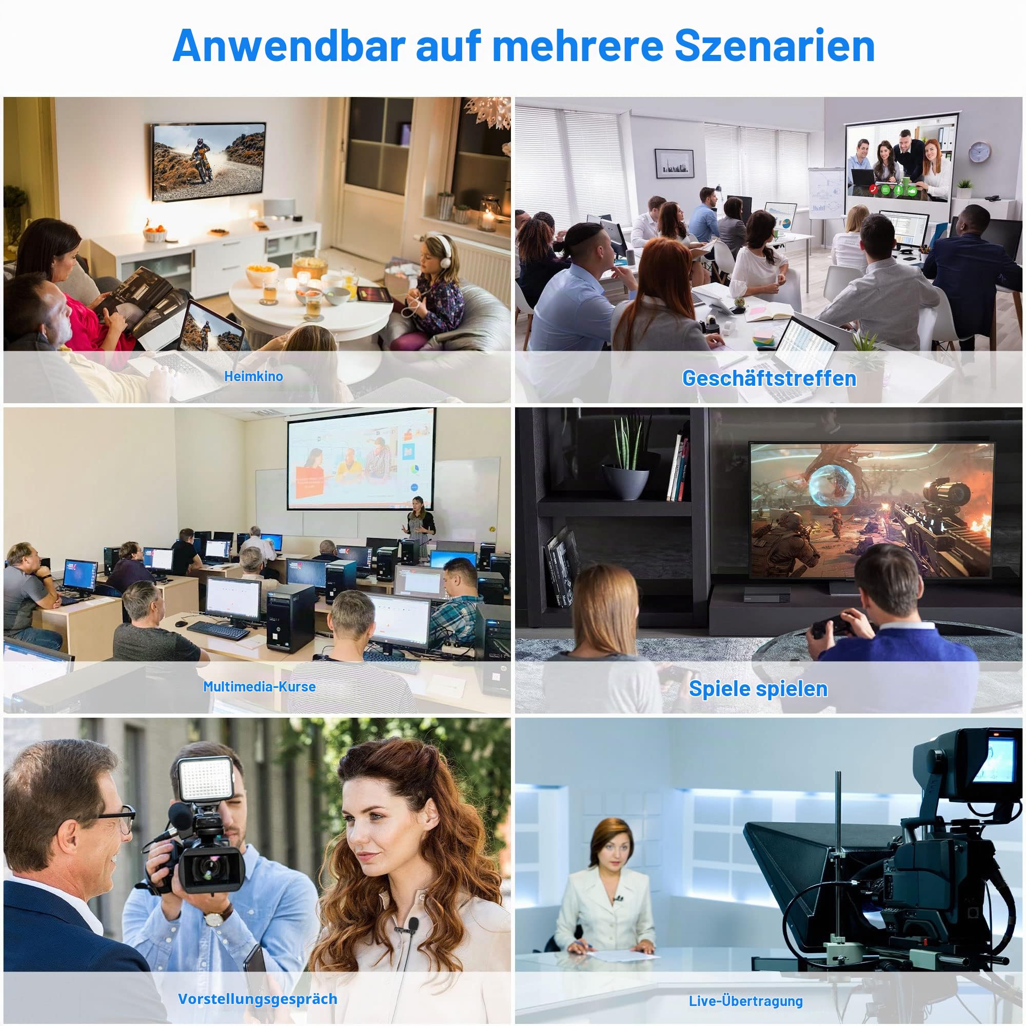 HDMI Wireless 4K 5.8G, Wireless HDMI Transmitter and Receiver, Drahtlos Funkübertragung Extender für HDMI&VGA Dual Screen von Laptop/Kamera/PS5 zu HDTV/Monitor/Beamer, Unterstützt YouTube 165FT/50M