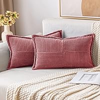 Vista 80 de MIULEE - Juego de 2 fundas de almohada lumbar decorativas para sofá, cama, sala de estar, 12 x 20 pulgadas, beige, bohemio, acento, almohadas