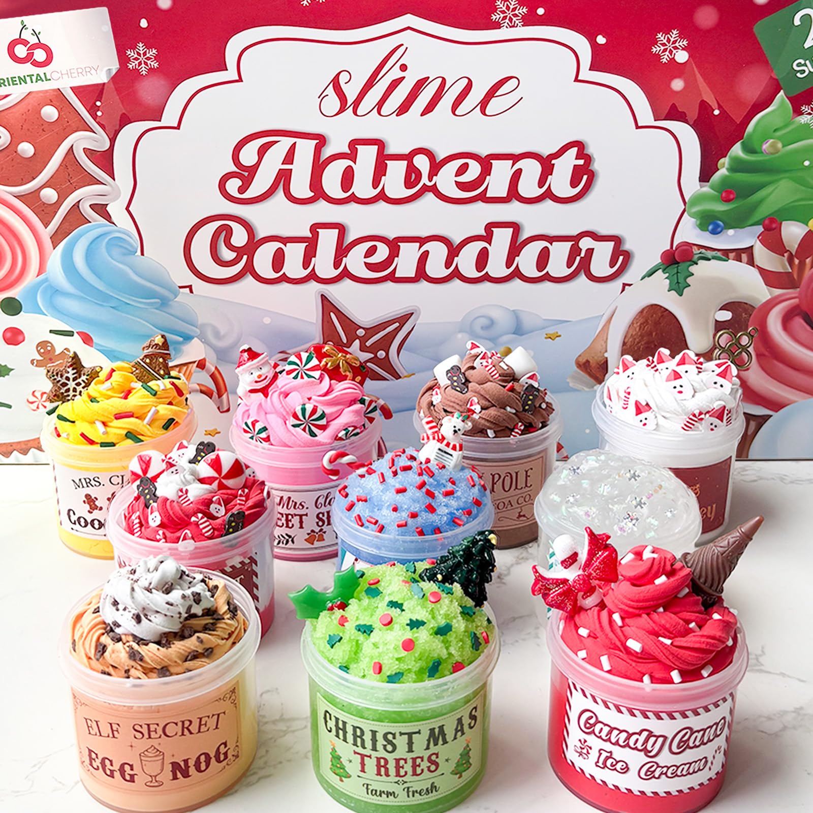 Advent Calendar 2026-24 Days of Slime and Charms Kit - Christmas Kids Gifts