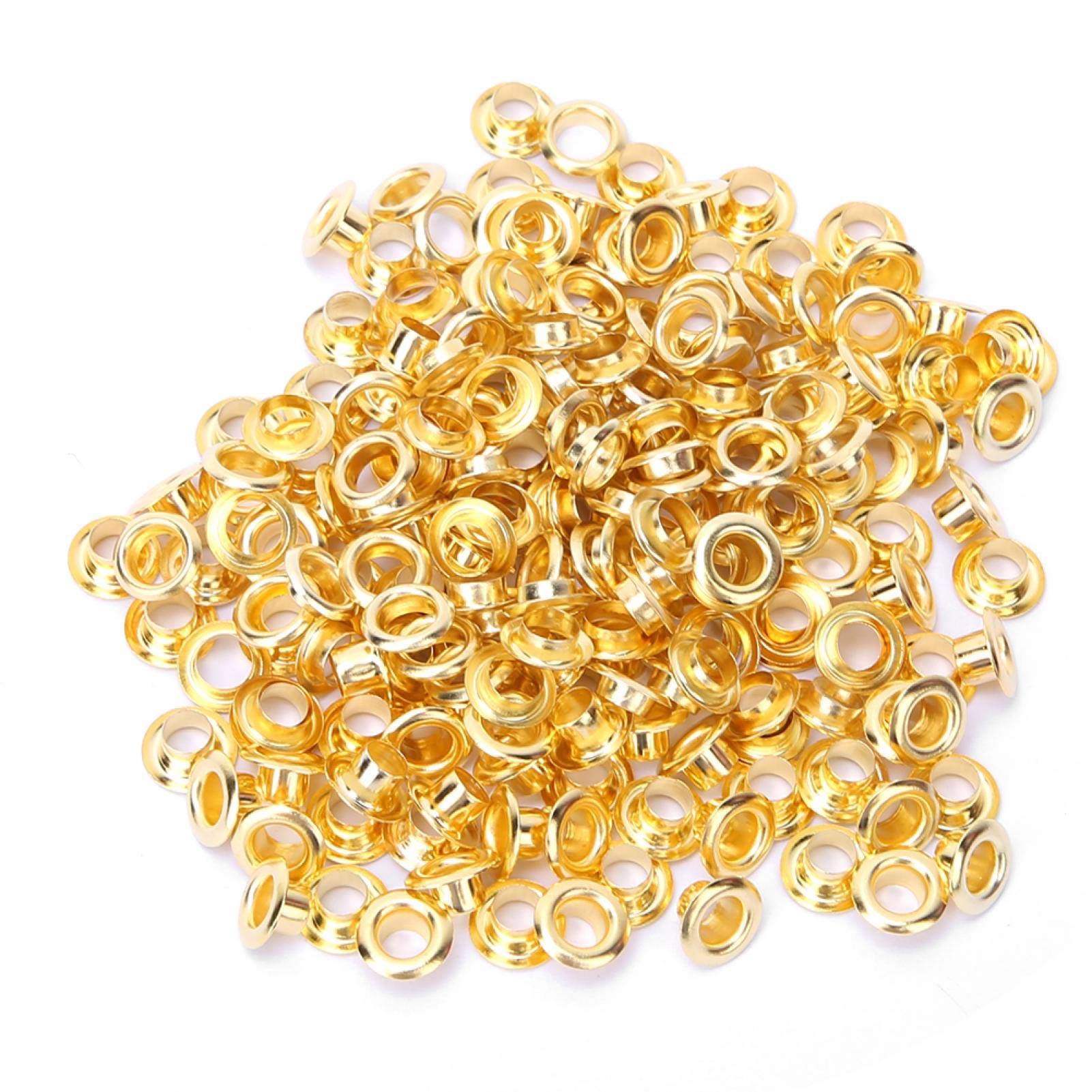 Pssopp Golden 100Pcs Metal Brass Grommet And Eyelet Kit With Washers For Shoe Repair, Leather Craft, Canvas Bags, Clothing, Diy Sewing Projects - 4Mm