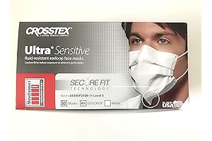 International GCFCXSF Crosstex Ultra Sensitive Earloop Mask with Soft Lining and Velvet...