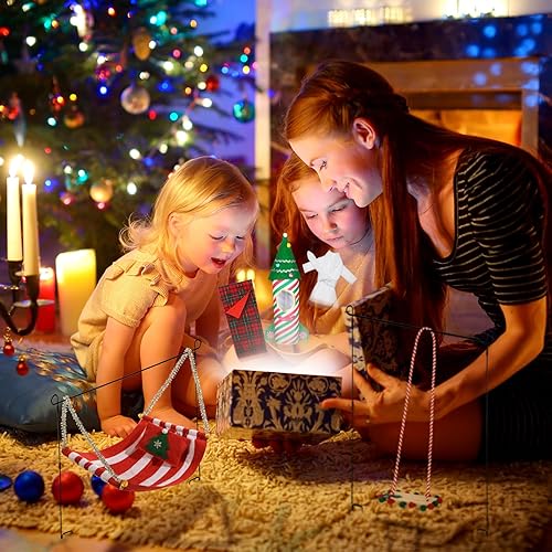 Miniatura 6 de Liitrsh Juego de 8 accesorios de muñeca elfo de Navidad con cohete elfo, saco de dormir de Navidad, suéter, albornoz, orejeras, bufanda, columpio,