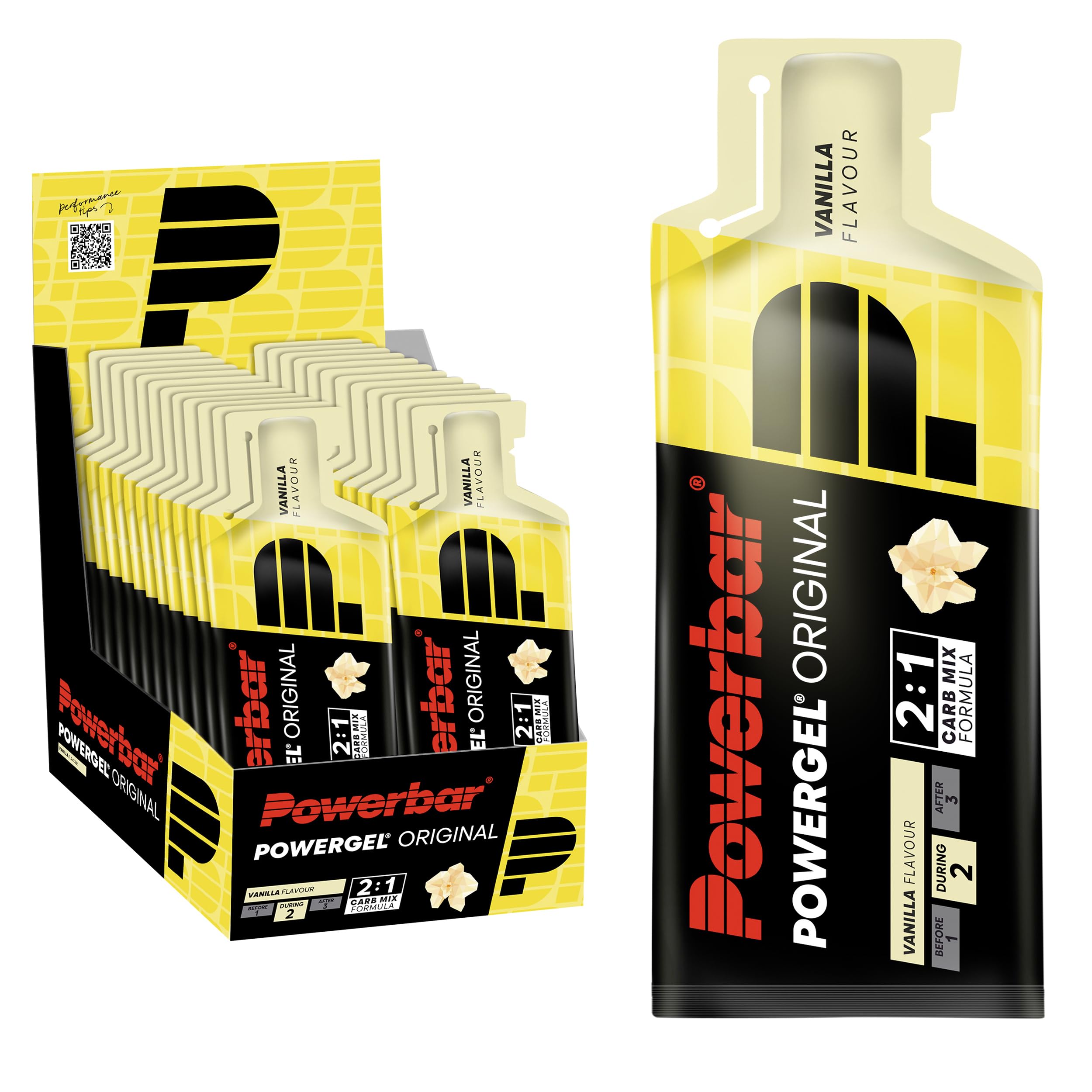 Powerbar - PowerGel Original - Vanilla - 24x41g - High Carb Energy Gel - Sodium - caffeine-free