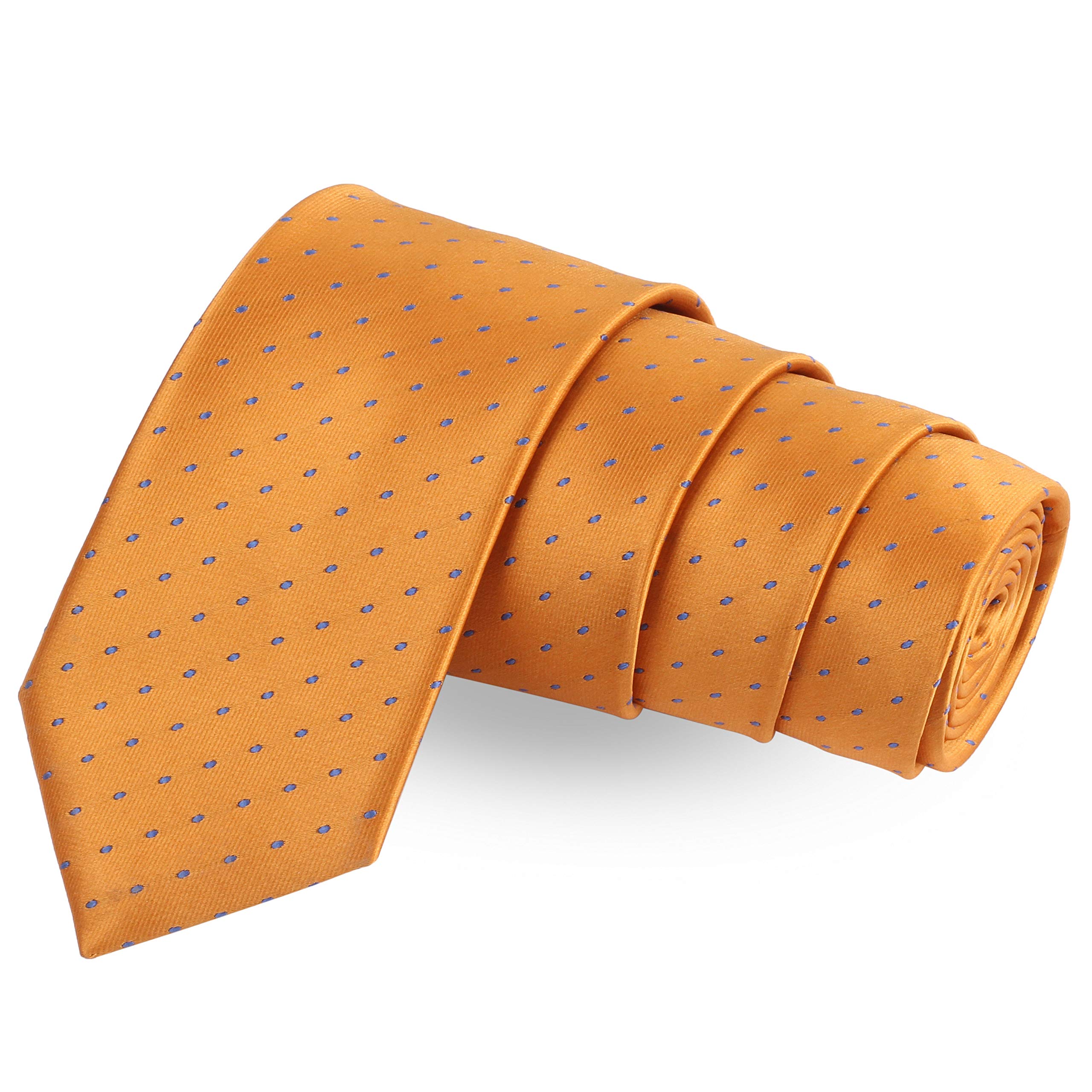 peluche Dotted Gold Colored Microfiber Necktie For Men-picture-16