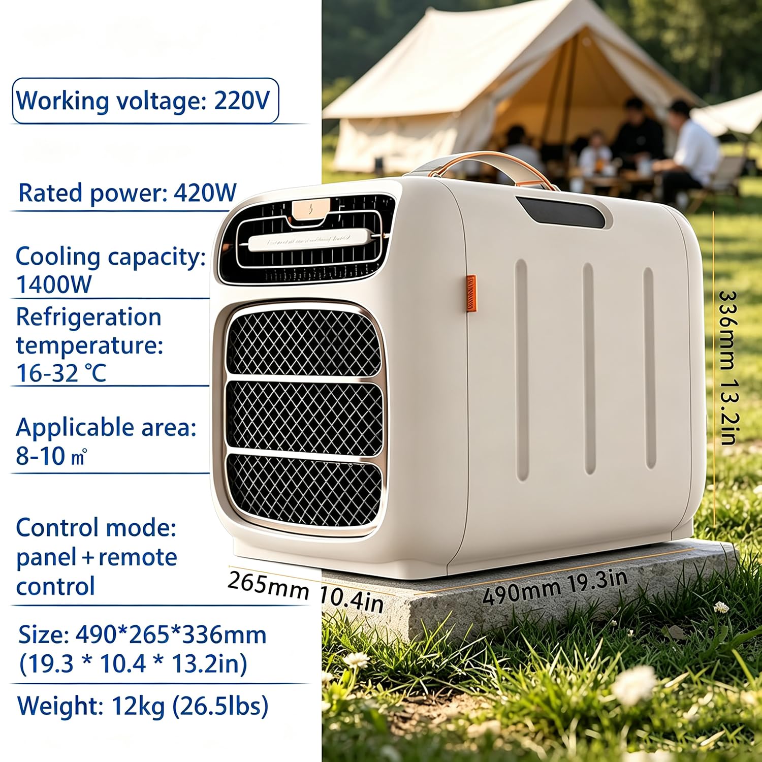 Przenośny klimatyzator do namiotów, urządzenie 2 w 1 z funkcją chłodzenia i ogrzewania, energooszczędne – idealne na kemping, do przyczep kempingowych i sypialni Cold+Hot