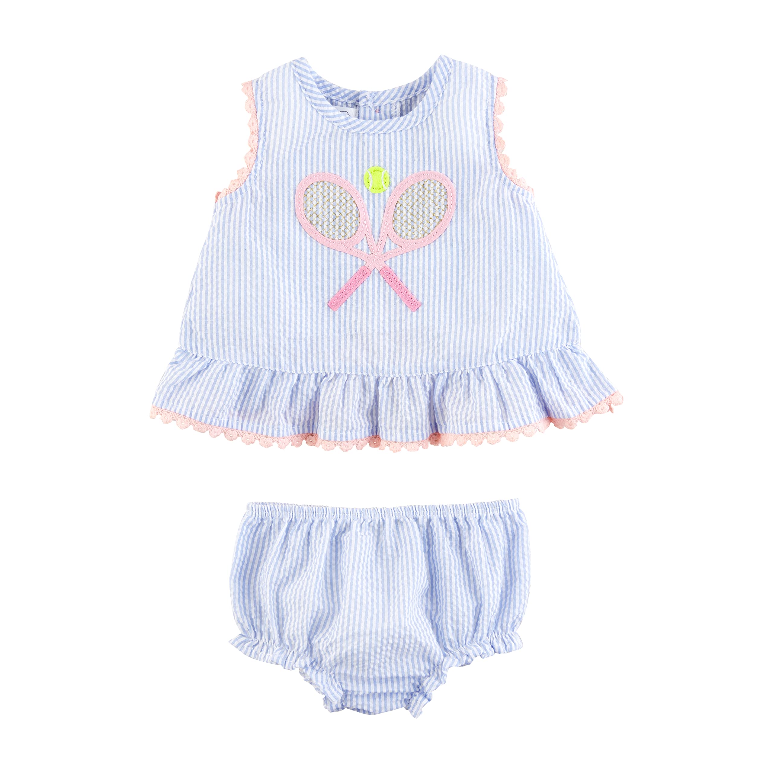 Mud Pie Baby Girls Pinafore Set, Tennis, 6-9 Months