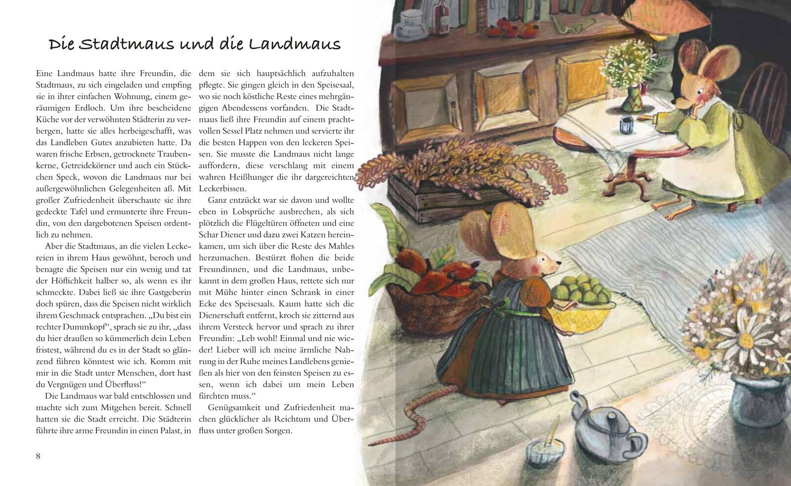 Tierfabeln und andere Geschichten: Ein Vorlesebuch für Kinder ab 4 Jahren mit Fabeln wie Der Fuchs und der Rabe und Der Löwe und die Maus, voller ... vermitteln. Süß illustrierte Tiergeschichten.