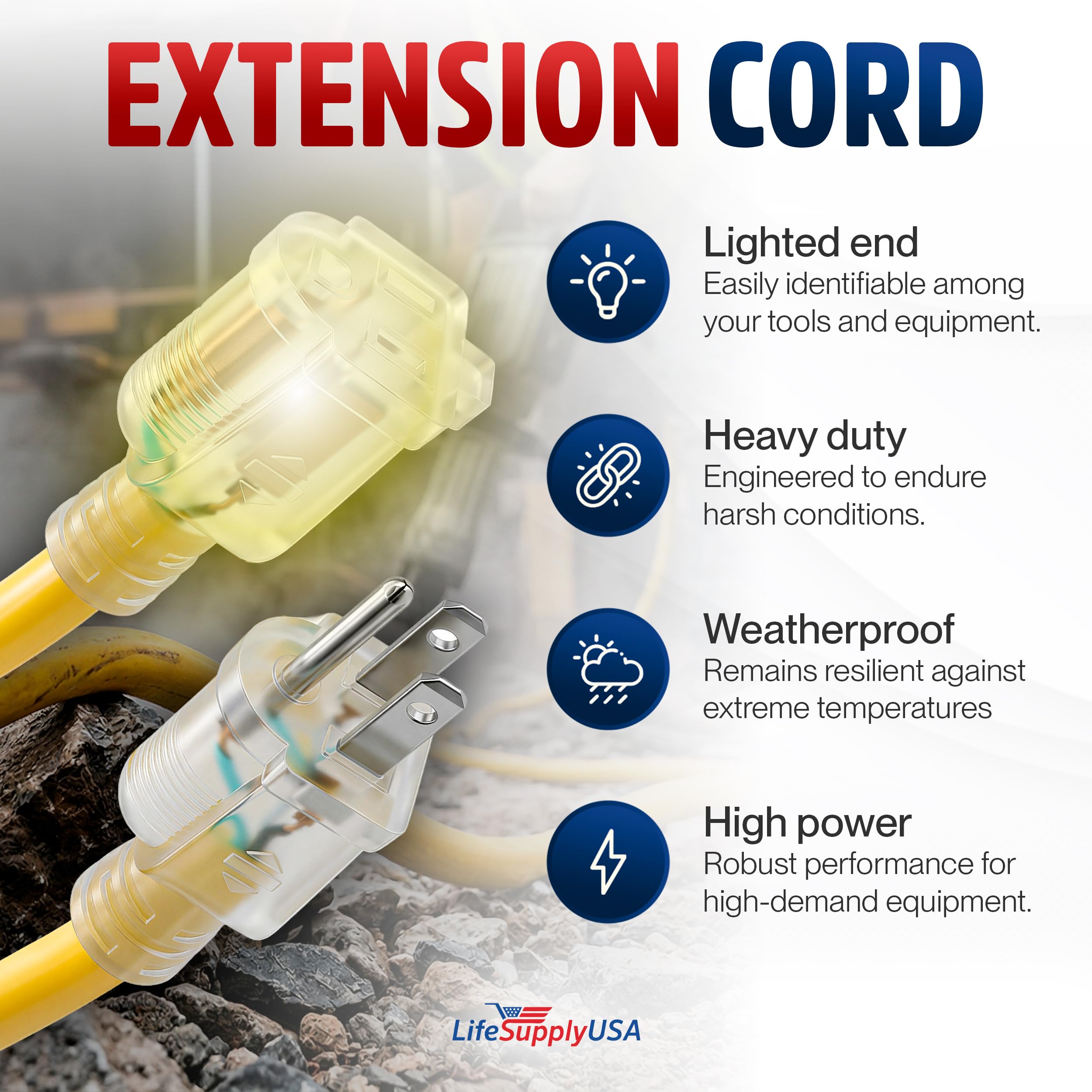 Cable de extensión 10/3 SJT con