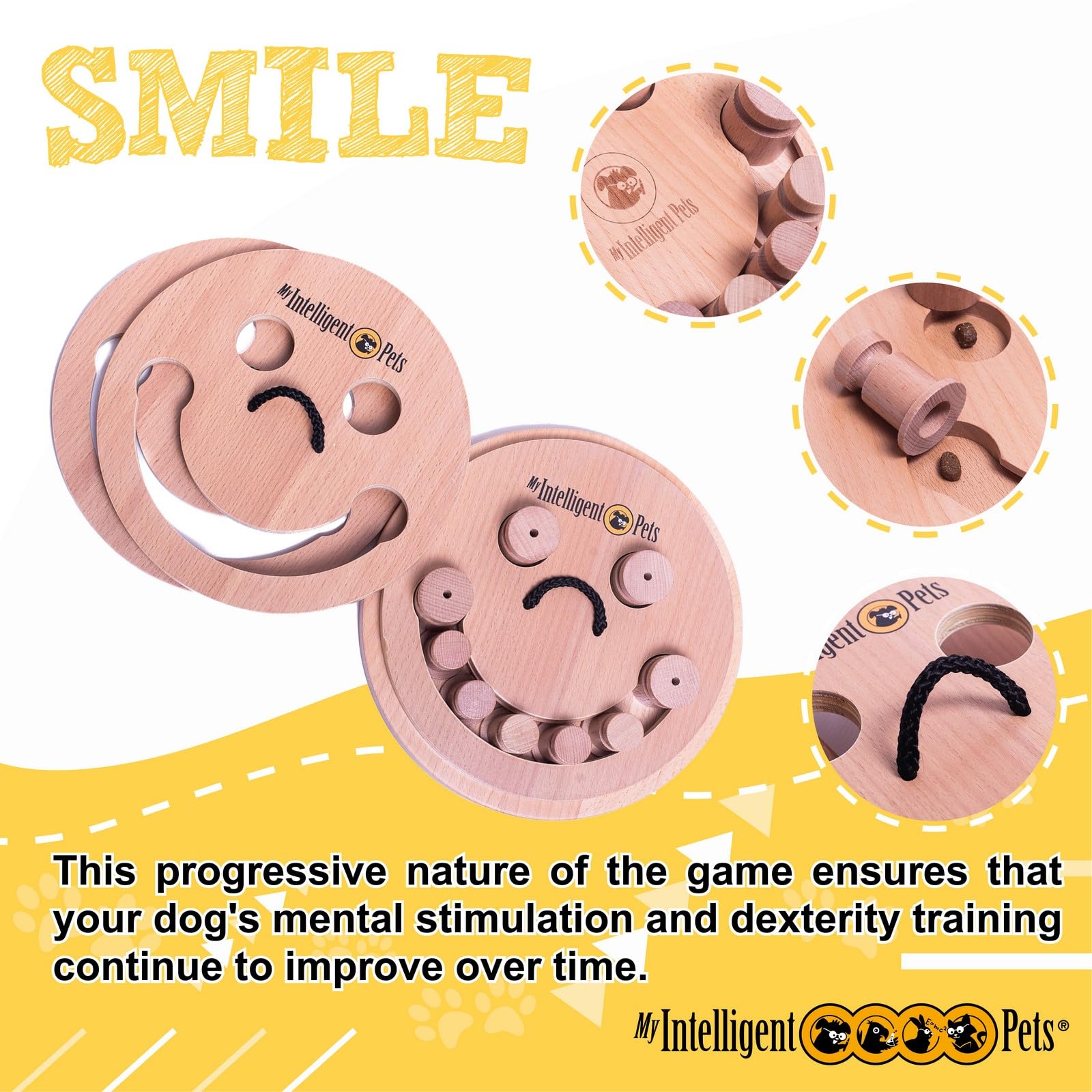 Juguete Interactivo de Madera para Perros Smile, M