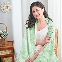 Vista 326 de inhand Knitted Throw Blankets for Couch and Bed, Soft Cozy Knit Blanket with Tassel, Black Lightweight Decorative Blankets and Throws, Farmhouse