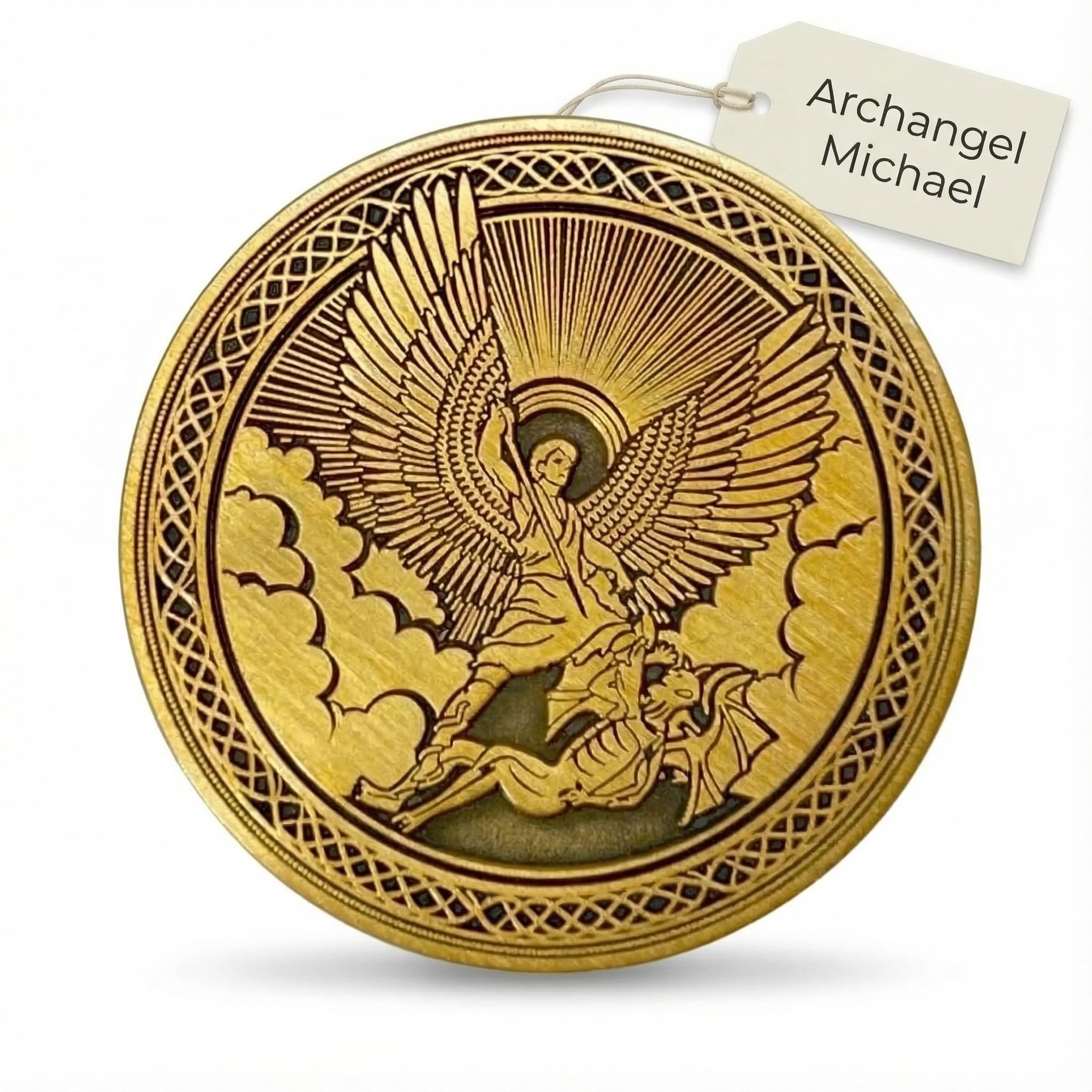 天然石　クリスタルセット５個入り　アーキエンジェルマイケル　ロナハーマン 1.75-inch St Michael The Archangel Challenge Coin, Baptismal Gift