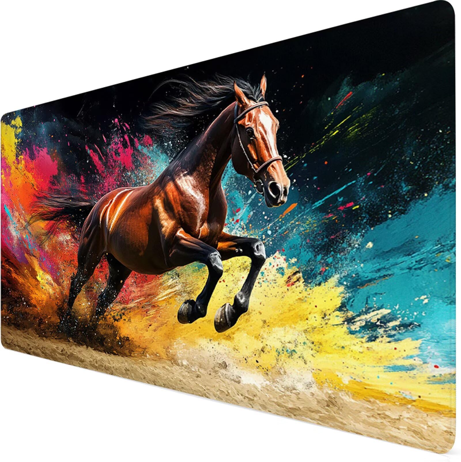 Podkładka pod mysz XXL 1200x600x3mm podkładka pod mysz koń podkładka pod mysz dla zwierząt poprawia precyzję i szybkość, antypoślizgowe wodoodporne, szyte krawędzie, akcesoria do gier, komputer